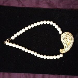 Faux Pearl and Crystal Necklace